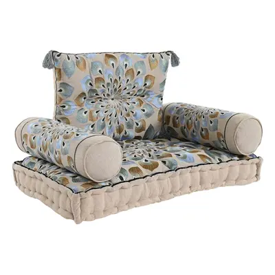 Garden sofa DKD Home Decor Blue Beige 90 x 55 x 18 cm