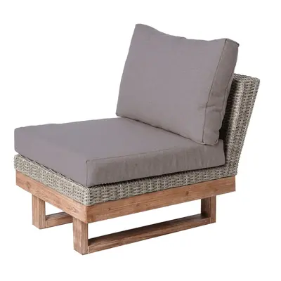 Garden sofa Patsy Modular Grey Wood Rattan 66 x 89 x 64,5 cm