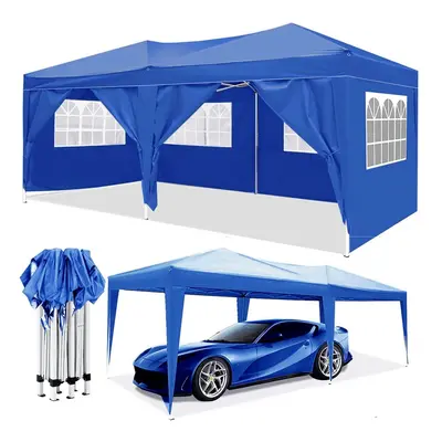 Pergola Gazebo Steel 600 x 300 x 260 cm Blue