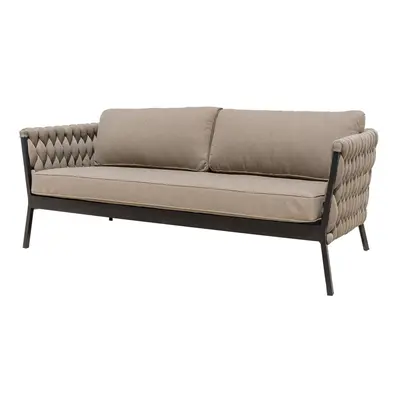 Garden sofa Rebecca Black Light brown Aluminium 206 x 83 x 74 cm