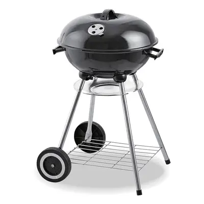 Coal Barbecue with Cover and Wheels EDM 73834 Black Iron Ø 44 x 70 cm