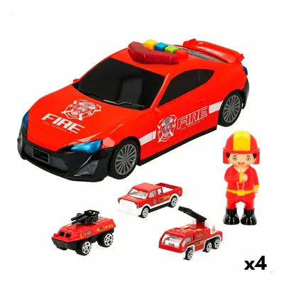 Vehicle Playset Speed & Go 30 x 9,5 x 13 cm Fireman Light Sound 4 Units