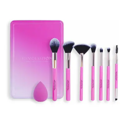 Set of Make-up Brushes Revolution Make Up The Brush Edit Pink 8 Pieces