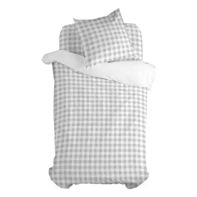 Duvet cover set HappyFriday Basic Kids Grey Single Gingham 2 Pieces