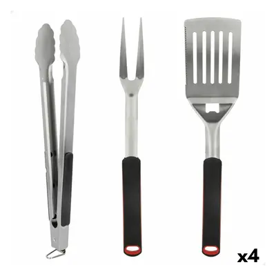 Barbecue Utensils Set Aktive 3 Pieces Barbecue Stainless steel 9 x 41 x 5 cm (4 Units)