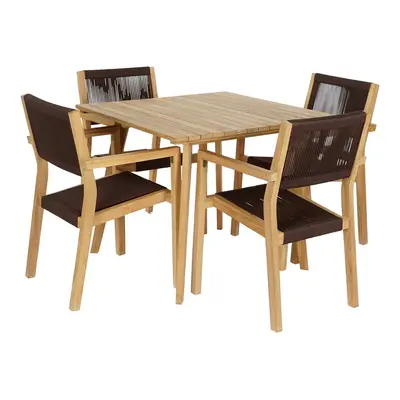 Table set with 4 chairs DKD Home Decor 90 x 90 x 75 cm