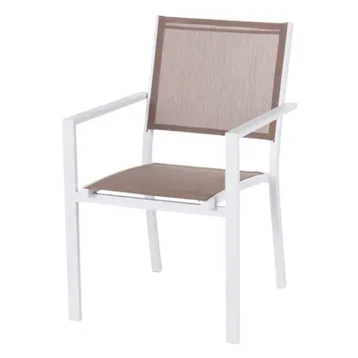 Garden chair Thais 55,2 x 60,4 x 86 cm Taupe Aluminium White