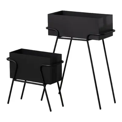 Set of Planters Black Iron 58 x 25 x 76 cm (2 Units)