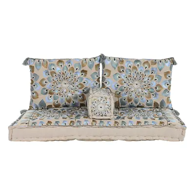 Garden sofa DKD Home Decor Blue Beige 155 x 76 x 65 cm 150 x 76 x 20 cm