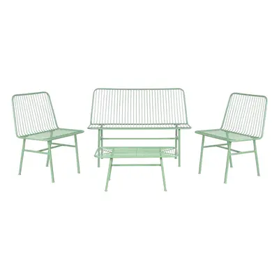 Table Set with 3 Armchairs Home ESPRIT Mint Metal 115 x 53 x 83 cm