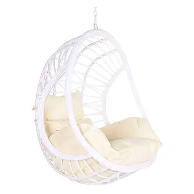 Hanging garden armchair DKD Home Decor 90 x 70 x 110 cm Metal synthetic rattan White