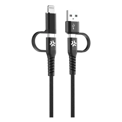 USB Cable to USB-C and Lightning Celly USBC4IN1BK Black 2 m