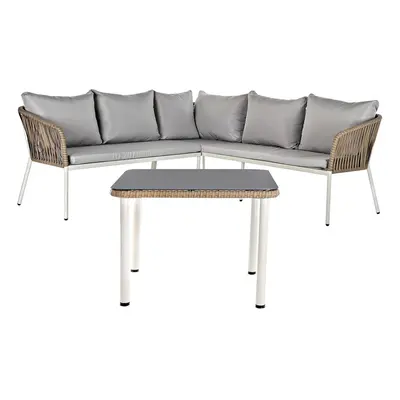 Sofa and table set DKD Home Decor Crystal synthetic rattan Steel (190 x 190 x 70 cm)