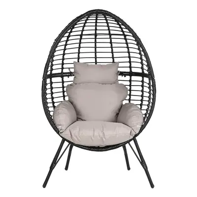 Garden sofa DKD Home Decor 90 x 65 x 151 cm Black Grey Metal synthetic rattan