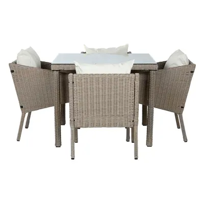 Table set with 4 chairs Home ESPRIT 90 x 90 x 72 cm