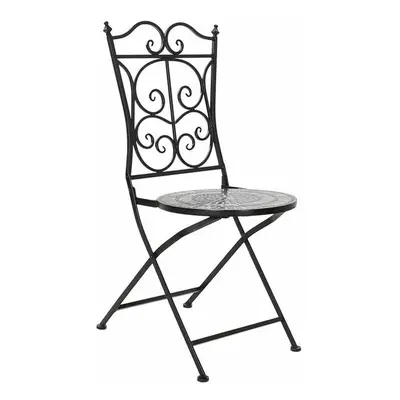 Garden chair DKD Home Decor Black Ceramic Multicolour Ironwork (39 x 50 x 93 cm)