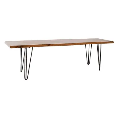 Bench DKD Home Decor 160 x 46 x 46 cm Natural Black Light brown Alpino