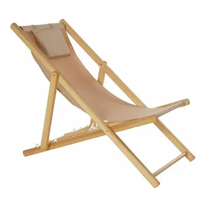 Sun-lounger DKD Home Decor Brown Natural Polyester MDF (57,5 x 113 x 77 cm)