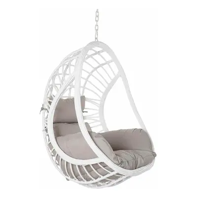 Hanging garden armchair DKD Home Decor 90 x 70 x 110 cm Grey Metal synthetic rattan White