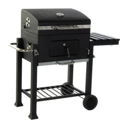 Coal Barbecue with Cover and Wheels DKD Home Decor Black Metal Steel 140 x 60 x 108 cm (140 x 60