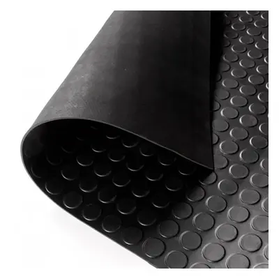 Carpet Exma Black Natural rubber 1 x 10 m Circles