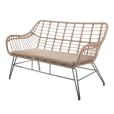 Garden sofa Ariki 121 x 62 x 76 cm synthetic rattan Steel Graphite