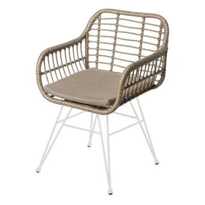 Garden chair Ariki 57 x 62 x 80 cm synthetic rattan Steel White