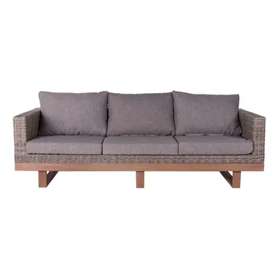 Garden sofa Patsy Grey Aluminium Rattan Acacia 220 x 89 x 64,50 cm