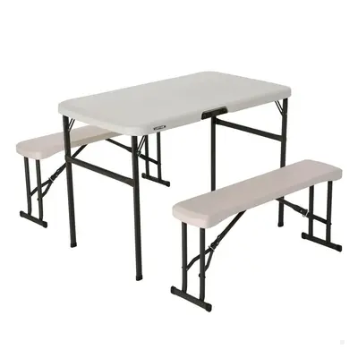 Folding Table Lifetime Cream 106,5 x 73,5 x 61 cm Steel Plastic