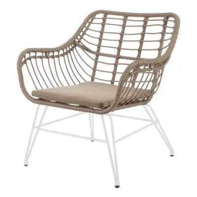 Garden chair Ariki 65 x 62 x 76 cm synthetic rattan Steel White