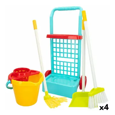 Cleaning Trolley with Accessories Colorbaby My Home 30,5 x 55,5 x 19,5 cm (4 Units)