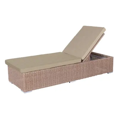 Sun-lounger Patsy Light brown Natural 200 x 70 x 41 cm