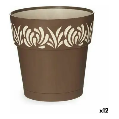 Self-watering flowerpot Stefanplast Gaia Brown Plastic 19 x 19 x 19 cm (12 Units)