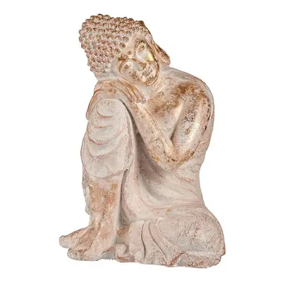 Decorative Garden Figure Ibergarden CC20445 White Golden Polyresin 35.5 x 54.5 x 42 cm Buddha