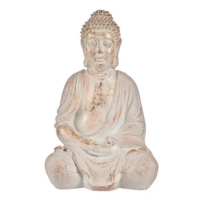 Decorative Garden Figure Ibergarden CC20448 White Golden Polyresin 24,5 x 50 x 31,8 cm Buddha