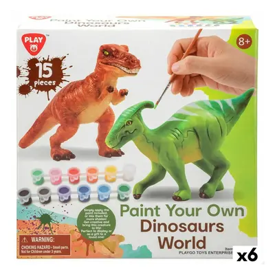 Set of 2 Dinosaurs PlayGo 15 Pieces 6 Units 14,5 x 9,5 x 5 cm Dinosaurs For painting