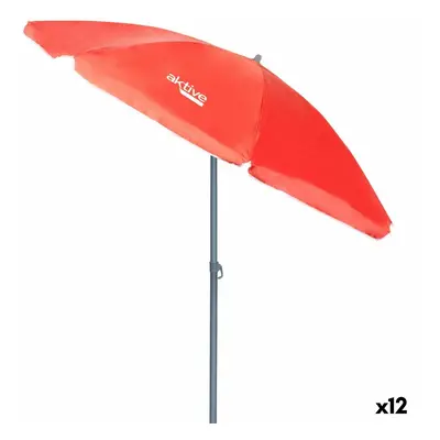 Sunshade Aktive UV50 Ø 180 cm Coral Polyester Aluminium 180 x 187 x 180 cm (12 Units)