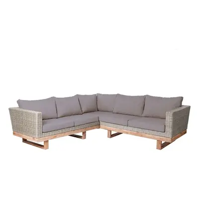 Garden sofa Patsy Grey Wood Rattan 235 x 230 x 64,5 cm