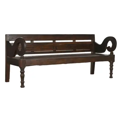 Bench Home ESPRIT Dark brown Teak 196 x 68 x 82 cm