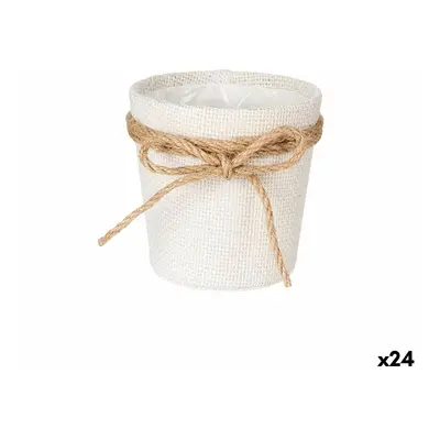 Planter Ibergarden 86455 White Brown Cloth Lasso 11 x 10,5 x 11 cm (24 Units)