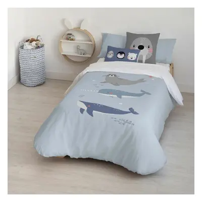 Duvet cover set Kids&Cotton Tabor Big Blue 155 x 220 cm