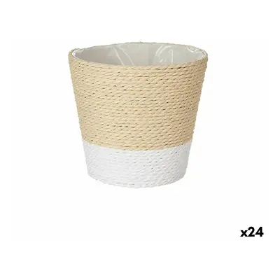 Planter White Rope Plastic 14 x 12,5 x 14 cm (24 Units)