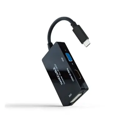 USB C to VGA/HDMI/DVI Adapter NANOCABLE 10.16.4301-ALL 20 cm Black 4K Ultra HD