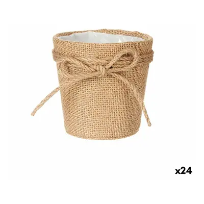 Planter Ibergarden WY18-72 Brown Cloth Rope Plastic Lasso 11 x 10.5 x 11 cm (24 Units)