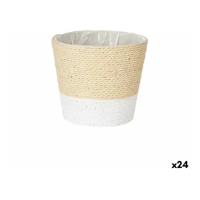 Planter Ibergarden WY21-72 White Rope Plastic 16 x 14.5 x 16 cm (24 Units)