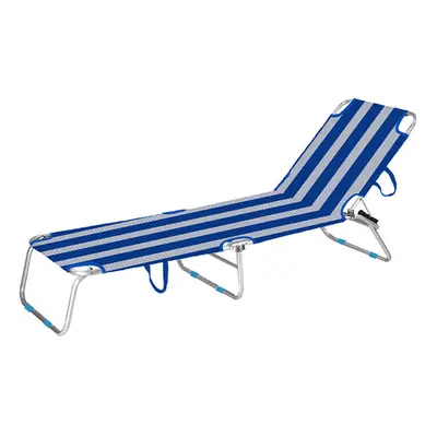 Sun-lounger Marbueno Aluminium Stripes Blue White 187 x 24 x 58 cm