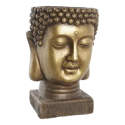 Planter DKD Home Decor Fibreglass Golden Buddha Oriental (25 x 25 x 36 cm)