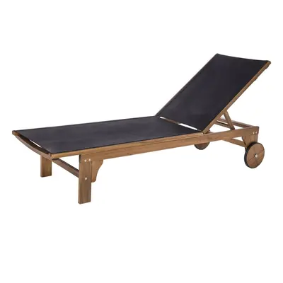 Sun-lounger Nina Nina Black 200 x 65 x 85 cm