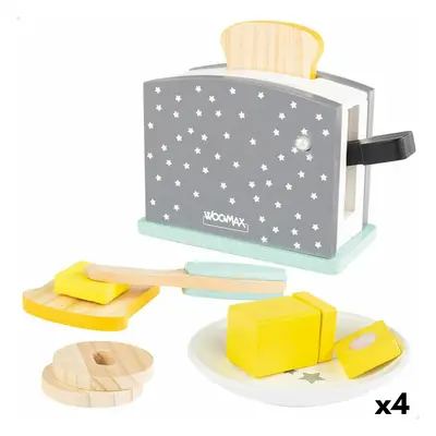 Toy toaster Woomax 8 Pieces 19,5 x 12,5 x 8 cm (4 Units)