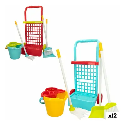 Cleaning Trolley with Accessories Colorbaby Toy 5 Pieces 30,5 x 55,5 x 19,5 cm (12 Units)